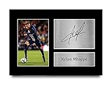 HWC Trading Kylian Mbappe A4 Ungerahmt Signiert Gedruckt Autogramme Bild Druck-Fotoanzeige Geschenk Für Paris Saint-Germain PSG Fußball F