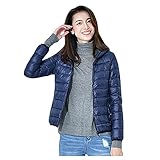 Eaylis Damen Lässige, einfarbige, packbare, ultraleichte Kurze Daunenjacke mit Kapuze, Leichte Daunenjacke Mit Kapuze Steppjacke Softdaunenjacke Winterjacke Übergangsjacke Daunen Park