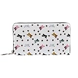 Damen-Geldbörse mit Reißverschluss und Handy-Kupplung, Katzenpfoten-Hintergrund, niedlich, Reise-Geldbörse aus Leder, Clutch, Kartenhalter, Organizer, Handgelenke, Geldbö