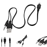 Techgear 2-in-1-Kabel, Mini-USB zu USB/3,5 mm Aux, Standard-Audio-Klinke, kompatibel mit vielen Lautsprechern/MP3-Playern/MP4-Play