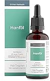 Hanfsamenöl mit Omega 3-6-9 Fettsäuren,750 Tropfen mit SOFORT EFFEKT, kaltgepresstes CB Öl, 30ml, Cannabis Sativa aus deutschem Anb