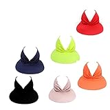Cap, Elastic Hollow Top Hat, Women Sun Visors Hat Wide Brim Foldable Roll Up Beach Straw Sun Hat, Anti-ultraviolet Elastic Hollow Top Hat, Used for Any Hairstyle (Red)