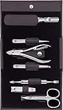 ZWILLING Maniküre und Pediküre Set, Classic INOX, Reise Etui Set, Nagelpflege, Leder, 7-teilig, L