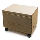 HolzFee Holzkiste Aufbewahrungskiste Allzweckkiste Spielzeugkiste 40 x 30 x 25 cm Kiste Holz mit Deckel (mit Rollen)