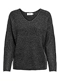 ONLY Damen Strickpullover ONLCamilla mit V-Ausschnitt 15204588 Dark Grey Melange M