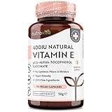 Vitamin E 400IU D-Alpha Tocopherol - 100% natürliches Vitamin E - 90 vegane Kapseln - hochabsorbierbar - 3 Monatsvorrat - schützt die Zellen vor oxidativem Stress - Hergestellt von N