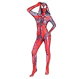 LGYCB Superheld Gwen Bodysuit für Kind Erwachsene, Gwen Spiderman Fancy Kleid Cosplay Kostüm, Halloween Karneval Rote Gift Cosplay Onesies,Bodysuit-Kids M(110~120cm)