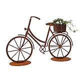 Rerum & Consilium Fahrrad mit Korb Gartendeko aus Rost | 100 x 65 cm | 2 mm Stahl | Stehfigur für den Garten in Edelrost-Optik | Deko für Jede Jahreszeit: Herbstdeko, Sommerdeko oder Frühlingsdek