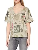 G-STAR RAW Womens Joosa V-Neck Camo Allover T-Shirt, Whitebait Museum Sand C387-C375, S