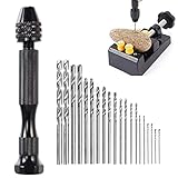 CHJAA Professioneller Stiftschraubstock Handbohrer, Präzisions Handbohrer 20er Set, Für Metall Holz, Handarbeit DIY, Schmuck, Montage, Modellb