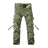 Herren Cargohose Ripstop Wanderhose Leuchte Jogginghose mit Mehreren Taschen Taktisch Outdoor Militär Arb