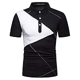 KXZD Polo Shirts Herren Kurzarm Golf Poloshirts Baumwolle Basic T-Shirt Polohemd Sommer Männer Sports Vintage Baumwolle Atmungsaktive Bequeme Bluse Tanktops Pullover Tops T-S