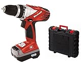 Einhell Akkuschrauber RT-CD 14,4/1 Li (Lithium Ionen, 14,4 V, 1,3 Ah, 2 Gang, 38 Nm, LED-Licht, Schnellladegerät, Koffer)