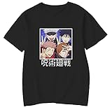 SUSSURRO Frauen Jujutsu Kaisen Anime T-Shirt Yuji Itadori Shirts Ryomen Shirt Sukuna Tops Satoru Tees(3X_l Gruppe Schwarz)