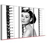 Kunstdruck auf Leinwand, Audrey Hepburn II Moderne Bilder in 3 Paneelen, fertig zum Aufhängen, 120 x 90