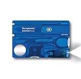 Victorinox 07322T2 Taschenmesser Swiss Card Lite (13 Funktionen,LED-Licht,Lupe,Schere,Stecknadel)blautransp