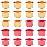 Creative Kerzeneinsatz aus Metall Kerzeneinsatz aus Metall für Stabkerzen Deko Kerzenständer Mini Kerzenhalter DIY Kerzenständer Kerzenhalter Gold Set für Baumkerzen Pyramidenkerzen 20 Stück