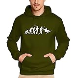 Coole-Fun-T-Shirts Sweatshirt SNOWBOARD Evolution Hoodie, oliv, XL, 10719_Oliv-Hoodie_GR.XL