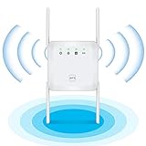 Agedate WLAN Verstärker 1200Mbps DualBand (5G/867Mbps+2.4G/300Mbps) WiFi Extender 4 Antennen 360 ° Volle Abdeckung mit AP / Repeater M