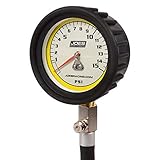 Joes Racing Products 32325 Reifendruckmesser, Pro Reifen, leuchtet im Dunkeln, 0-15 psi, Analog, weißes Zifferblatt, 1/2 lb. Stufen, Druckhalteventil, schwarz, 2-1/2 in D