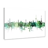 artboxONE Alu-Print 120x80 cm Stuttgart Germany Skyline Green von Künstler Michael Tomp