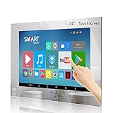 Haocrown 32 Zoll Touchscreen Smart Mirror TV für Badezimmer IP 66 Wasserdicht Full HD 1080P LED Android Fernseher Integriertes WLAN Bluetooth (Touchscreen)