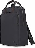 Knomo James Laptop-Rucksack für Herren, wasserdicht, schmal, für Reisen, Totepack, Business Casual Daypack, schwarz,