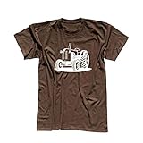 T-Shirt Traktor Oldtimer Trecker Landmaschinen Bauer 13 Farben Herren XS - 5XL Claas Fendt Deutz Landwirtschaft Landtechnik Unimog, Größe:L, Farbe:braun - Logo W