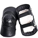 FJL 2 Paar Wärmer Knieschützer Anti-Fall-Knieschoner Winddicht Wasserdicht Kältebeständig Rutschfester Haken Verstellbare Gummibänder Reiten/Klettern/Wandern/ATV/BMX