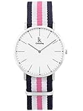 Alienwork Armbanduhr Herren Damen Silber NATO-Armband blau U