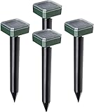 JWDS Ultraschall-Schädlingsvertreiber Maulwurfschreck, solarbetrieben, für Garten, Outdoor, wasserdicht, Maulwurfschreck, Schlangen und Mäuse, 4 Stück
