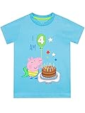 Peppa Pig Jungen T-Shirt George Pig 'Ich Bin 4' Blau 110