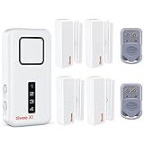 tiiwee Home Alarm System Kit X1 XL - Alarmanlage mit 4 Fenster- oder Tuer Sensoren und 2 Fernbedienungen - Erweiterbar - Alarmmodus oder Benachrichtigung