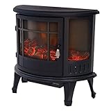 WECDS Elektro - Kamin mit Holzofen Flammeneffekt (Einstellbare Helligkeit) , Raumheizung , Raumheizkörper , freistehend Kamin Einbaumontage , Überhitzungsschutz , 2000W