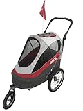 InnoPet® Sporty Trailer Pet Stroller Dogtrailer klappbar faltbar Hundebuggy Hundewagen wandelbar Fahhradanhänger für Hunde Luftreifen inkl. Regenhaub