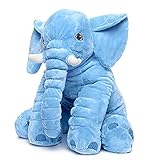 NBVNBV Baby Kissen Kopfverformung, 60cm Babykissen Gegen Plattkopf, lagerungskissen Baby Elefant, Kuscheltier Spielzeug Kinderbett Kissen FüR Schwangere, Baby Elefant Kissen Stillk