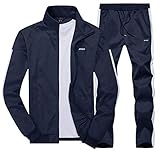 TACVASEN Herren Fitnessanzug Herren Set Jogginganzug Winter Sportanzug Trainings Jogginghose Trainingsanzug Sportbekleidung Fitness Trainingsjacke Outdoor Freizeitanzug Warm Streetwear B