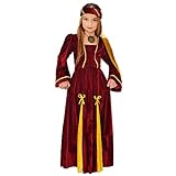 Widmann 12537 - Kinderkostüm Mittelalterliche Prinzessin, Kleid, Kopfbedeckung mit Schleier, Adlige, Königin, Fasching, Karneval, Mottoparty