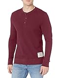 True Religion Men's Long Sleeve Chunky Thermal Knit Top, Tawny Port, M