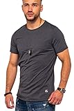 JACK & JONES Herren O-Neck T-Shirt Infinity Oversize Longshirt Casual Top (M, Dark Grey Melange)