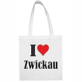 Reifen-Markt Tasche I Love Zwickau Größe 38x42 Farbe Weiss Druck Schw