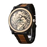 SOUFEEL Herren Armbanduhr mit Foto Bild Gravur Holzuhr Personalisierte Uhr Analog Japanisches Quarzwerk 17cm Holzarmband Männer Geburtstag Weihnachten Geschenk für Freund Pap