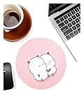 Taima Mauspad mit Cartoon-Motiv, rund, Farbe: Rosa, Einheitsgröß