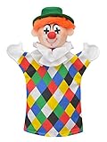 Handpuppe Tierhandpuppen Kasper Clown 28 cm, Ideal für Puppentheater und Rollenspiele, für Kinder Baby Jungen M