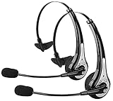 Callstel Headset mit Mikro: 2er Pack Profi-Mono-Headset mit Bluetooth, Geräuschunterdrückung (Headset Smartphone)