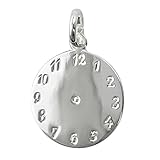 Anhänger Geburtsanhänger zum Eingravieren Uhr ohne Zeiger 925 Silb