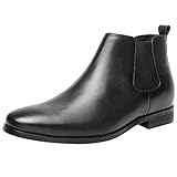 CHAMARIPA Scarpe Con Rialzo Interno Stivali Chelsea Uomo Scarponcino Stringate Pelle Modanero Nero Fino a 6 cm - H82B42K015D