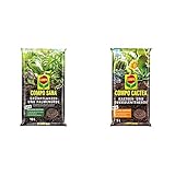 COMPO SANA Grünpflanzen- und Palmenerde mit 12 Wochen Dünger, 10 Liter & CACTEA Kakteen- und Sukkulentenerde mit 8 Wochen Dünger für alle Kakteenarten und dickblättrige Pflanzen, 5 L