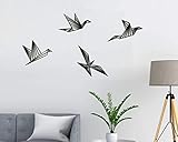 Vögel 4 Stück Wanddeko Wanddekoration Vögel Deko Birds Wooden Wall Decoration Origami Wall Art Geometrische Ornamente Minimalistische Wandkunst Hängende Dek