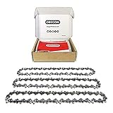 Oregon 3er-Pack 3/8' LP Sägenkette für 40 cm Schiene - 56 Antriebsglieder, 1.3mm - rückschlagsarme Kette kompatibel mit Dolmar, Einhell, McCulloch, Black & Deck